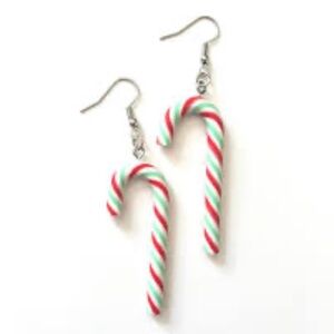 NWT Red‎ and Green Candy Cane Earrings